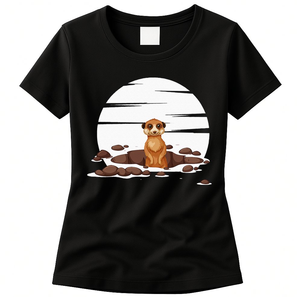 Retro Meerkat Womens T-Shirt
