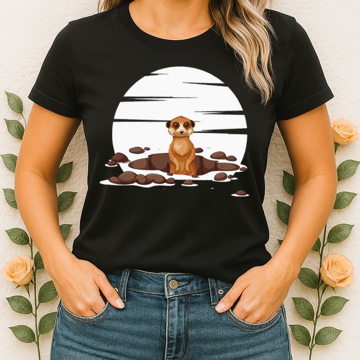 Retro Meerkat Womens T-Shirt