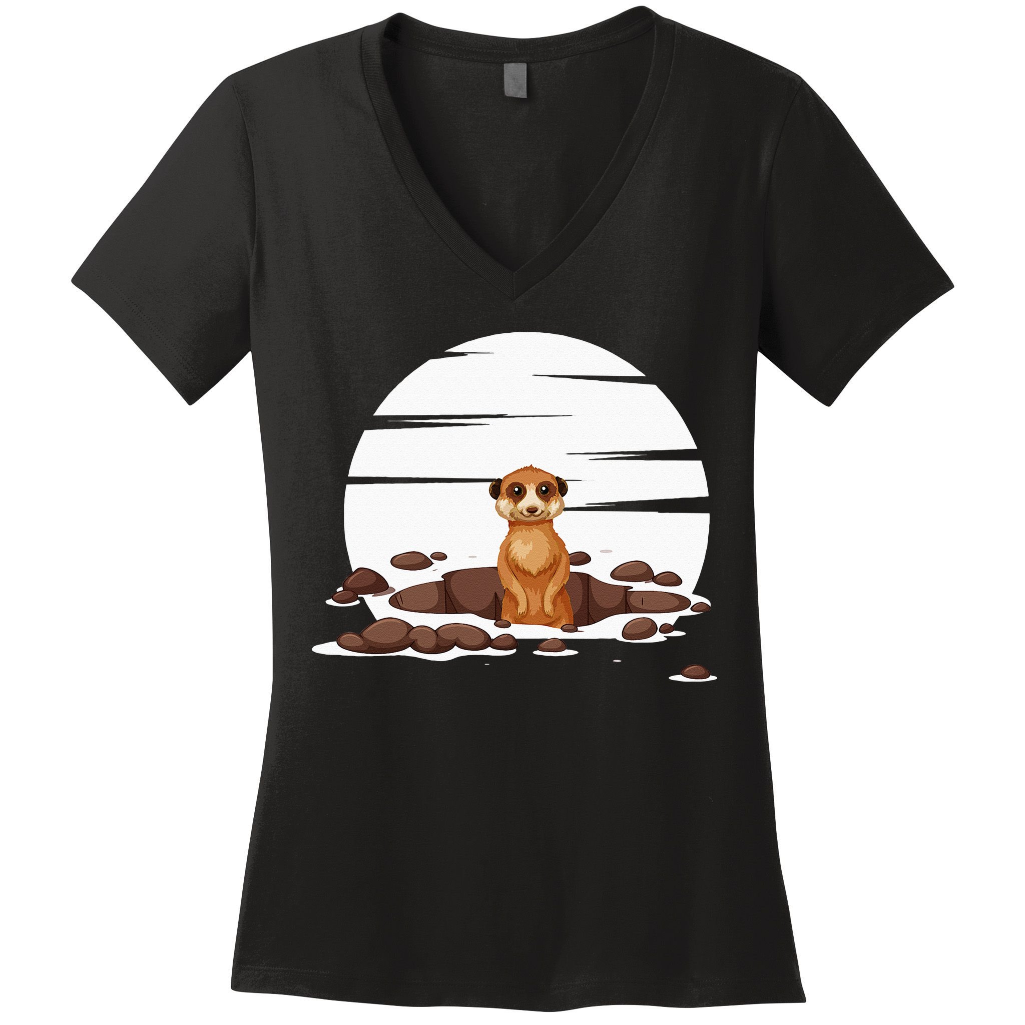 Retro Meerkat Women's V-Neck T-Shirt