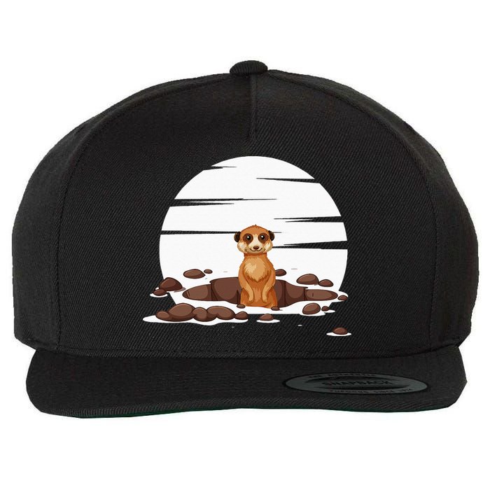 Retro Meerkat Wool Snapback Cap