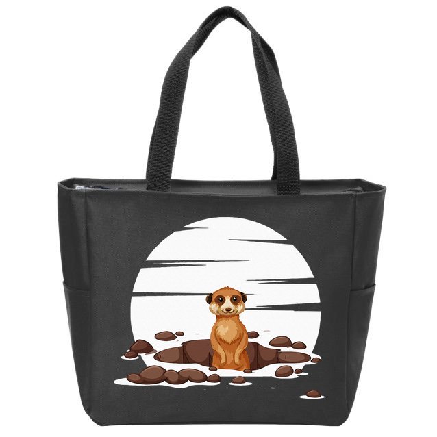 Retro Meerkat Zip Tote Bag