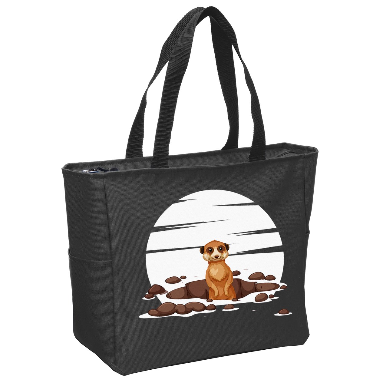 Retro Meerkat Zip Tote Bag