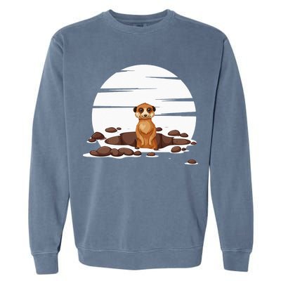 Retro Meerkat Garment-Dyed Sweatshirt