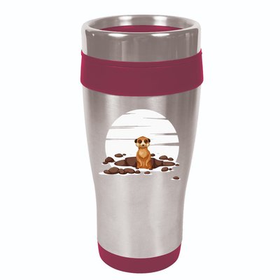 Retro Meerkat 16oz Travel Tumbler