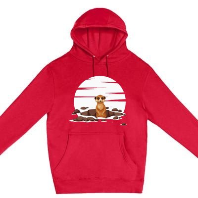 Retro Meerkat Premium Pullover Hoodie