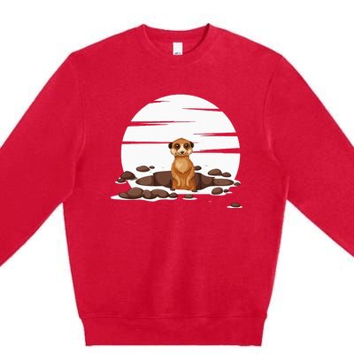 Retro Meerkat Premium Crewneck Sweatshirt