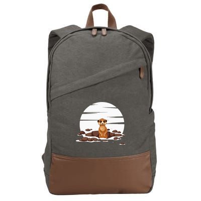 Retro Meerkat Cotton Canvas Backpack