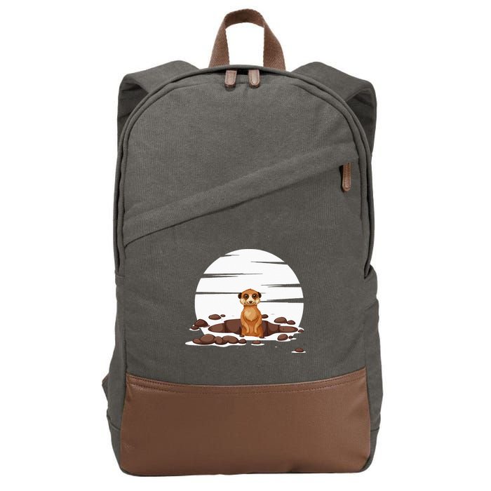 Retro Meerkat Cotton Canvas Backpack