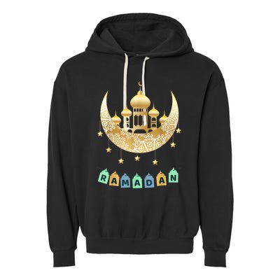 Ramadan Mubarak Ramadan Idea For Muslim Garment-Dyed Fleece Hoodie