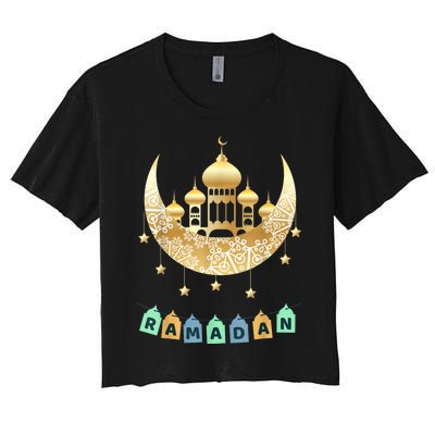 Ramadan Mubarak Ramadan Idea For Muslim Women's Crop Top Tee