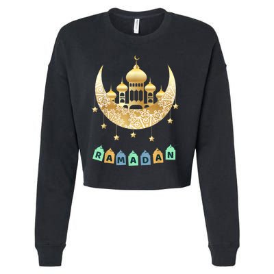 Ramadan Mubarak Ramadan Idea For Muslim Cropped Pullover Crew