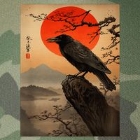 Red Moon Raven Graphic Black Crow Legacy Tie Dye Trucker Hat