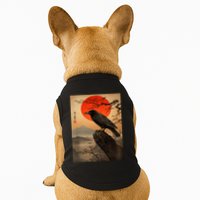 Red Moon Raven Graphic Black Crow Doggie Tank