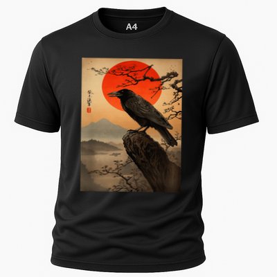 Red Moon Raven Graphic Black Crow Performance Shirt