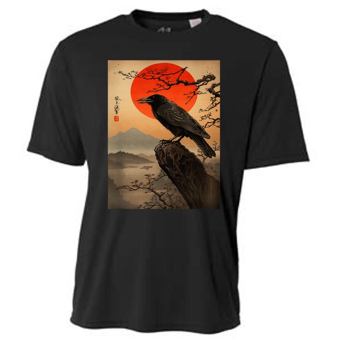 Red Moon Raven Graphic Black Crow Cooling Performance Crew T-Shirt