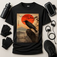 Red Moon Raven Graphic Black Crow Performance Shirt