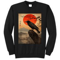 Red Moon Raven Graphic Black Crow Sweatshirt