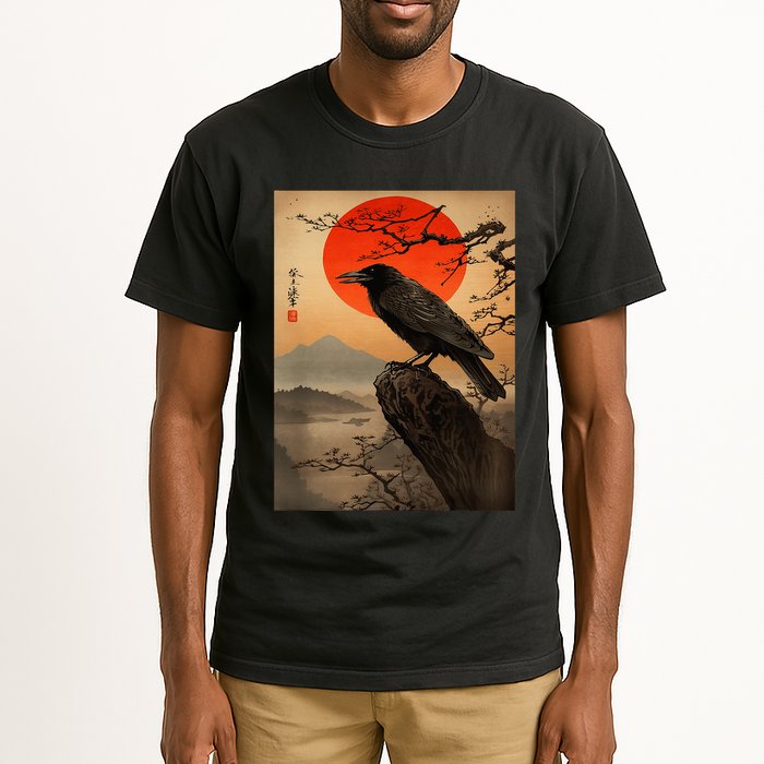 Red Moon Raven Graphic Black Crow Tall T-Shirt