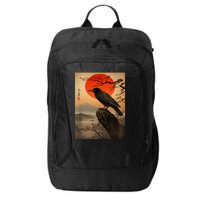 Red Moon Raven Graphic Black Crow City Backpack
