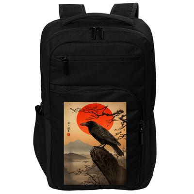 Red Moon Raven Graphic Black Crow Impact Tech Backpack