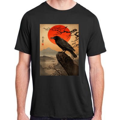 Red Moon Raven Graphic Black Crow Adult ChromaSoft Performance T-Shirt