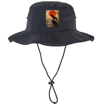 Red Moon Raven Graphic Black Crow Bucket Hat