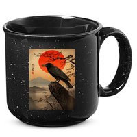 Red Moon Raven Graphic Black Crow 15oz Campfire Ceramic Mug