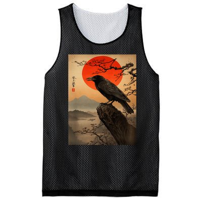 Red Moon Raven Graphic Black Crow Mesh Reversible Basketball Jersey Tank