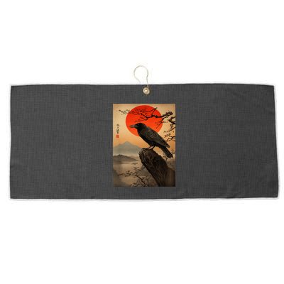 Red Moon Raven Graphic Black Crow Large Microfiber Waffle Golf Towel