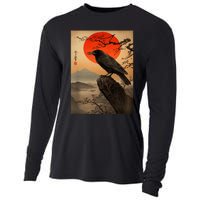 Red Moon Raven Graphic Black Crow Cooling Performance Long Sleeve Crew