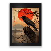 Red Moon Raven Graphic Black Crow Poster