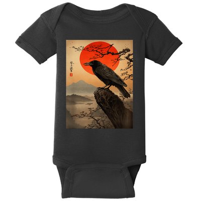 Red Moon Raven Graphic Black Crow Baby Bodysuit