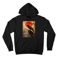 Red Moon Raven Graphic Black Crow Tall Hoodie