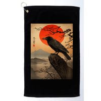 Red Moon Raven Graphic Black Crow Golf Towel