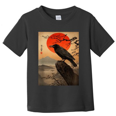 Red Moon Raven Graphic Black Crow Toddler T-Shirt