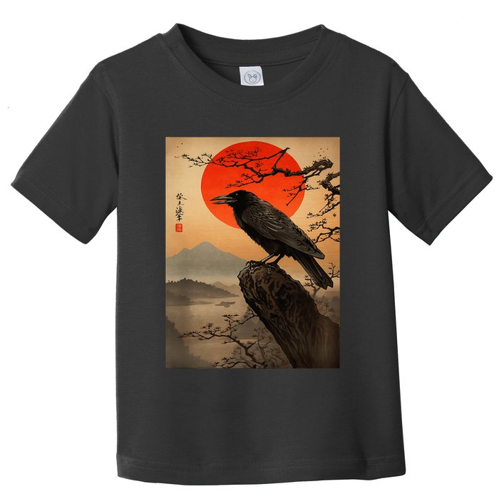 Red Moon Raven Graphic Black Crow Toddler T-Shirt