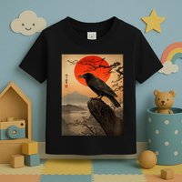Red Moon Raven Graphic Black Crow Toddler T-Shirt