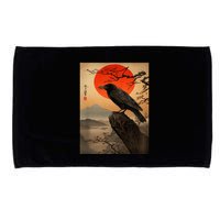 Red Moon Raven Graphic Black Crow Microfiber Hand Towel