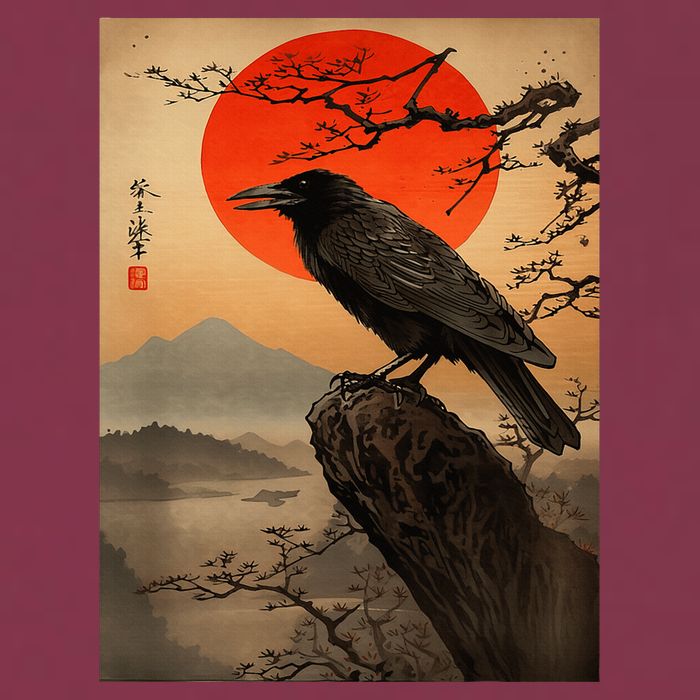 Red Moon Raven Graphic Black Crow 16oz Travel Tumbler