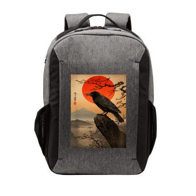 Red Moon Raven Graphic Black Crow Vector Backpack