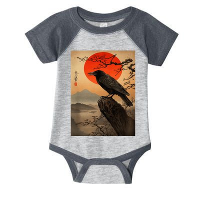 Red Moon Raven Graphic Black Crow Infant Baby Jersey Bodysuit
