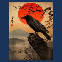 Red Moon Raven Graphic Black Crow Infant Baby Jersey Bodysuit
