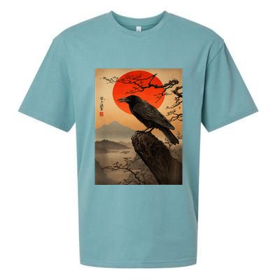Red Moon Raven Graphic Black Crow Sueded Cloud Jersey T-Shirt