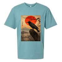 Red Moon Raven Graphic Black Crow Sueded Cloud Jersey T-Shirt