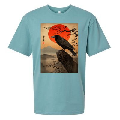 Red Moon Raven Graphic Black Crow Sueded Cloud Jersey T-Shirt