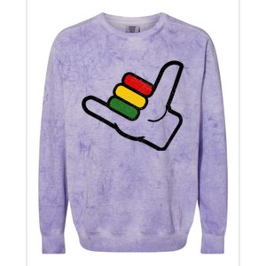 Reggae Music Surfer Rastafari Rasta Jamaica Gift Colorblast Crewneck Sweatshirt