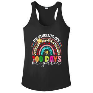 Rainbow My Students Are 100 Days Brighter Teacher Cute Gift Ladies PosiCharge Competitor Racerback Tank