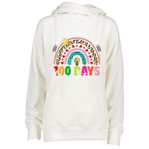 Rainbow My Students Are 100 Days Brighter Teacher Cute Gift Womens Funnel Neck Pullover Hood