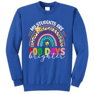 Rainbow My Students Are 100 Days Brighter Teacher Cute Gift Sweatshirt