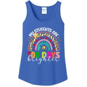 Rainbow My Students Are 100 Days Brighter Teacher Cute Gift Ladies Essential Tank